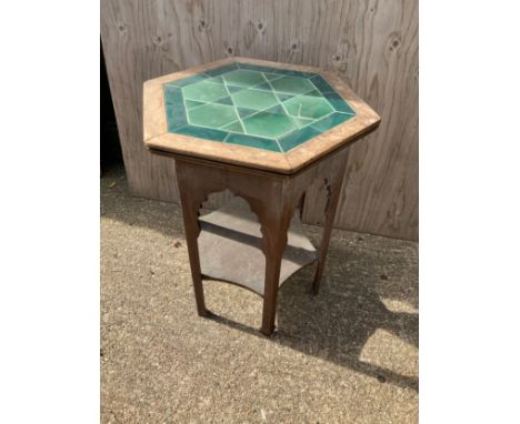 Oak Tile Topped Occasional Table 