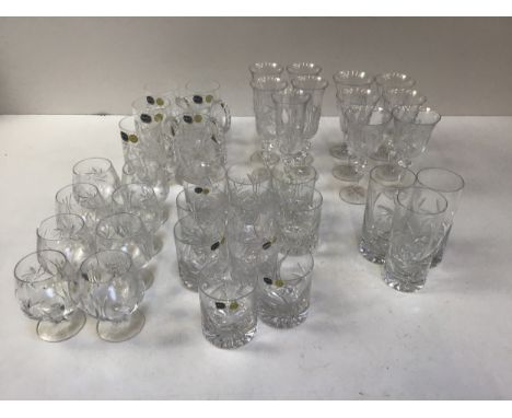 Quantity of Bohemia Crystal Glasses - Wine, Flute, Brandy Balloons, Tankards, Hi Ball and Tumblers 