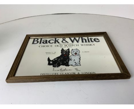 Framed Black and White Whisky Mirror 