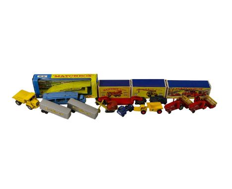 K15 Merryweather fire engine, K14 Taylor Jumbo crane and K13 Concrete truck (all E-G boxes G) K8 Car transporter (E box E-G) 