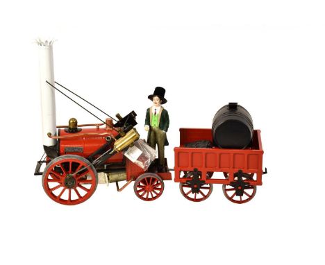 heavily modified to be a working battery powered model with driver figure on footplate