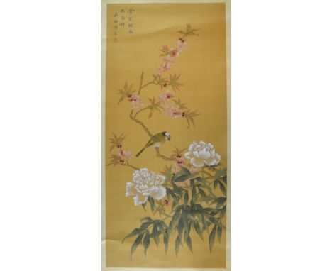 Two Chinese scroll paintings of birds, signed 