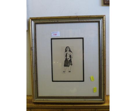 FRAMED AND GLAZED PRINT OF FEMALE NUDE NUMBERED IN PENCIL 319/350