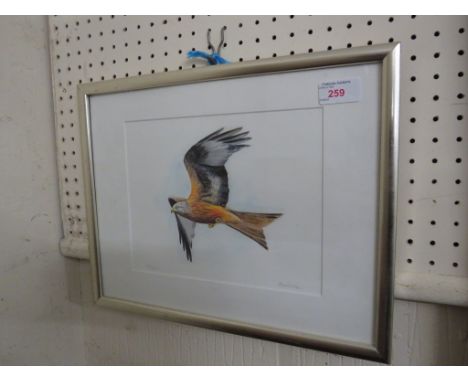FRAMED AND GLAZED LIMITED EDITION PRINT OF A RED KITE.