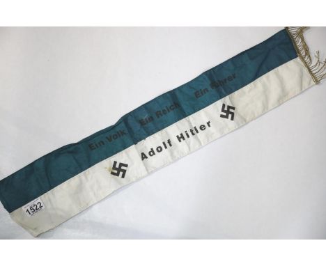 German Third Reich style Adolf Hitler sash, 69 x 14 cm. P&amp;P Group 1 (£14+VAT for the first lot and £1+VAT for subsequent 