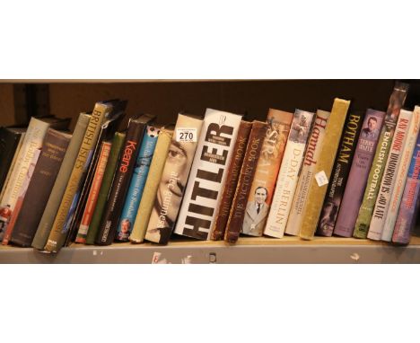 Shelf of predominantly hardback books. This lot is not available for in-house P&amp;P. 