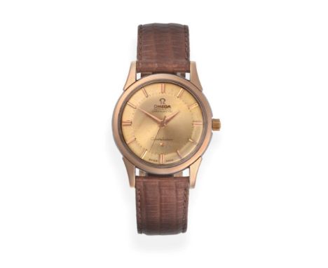 A Gold Plated and Steel Automatic Centre Seconds Wristwatch, signed Omega, Chronometer, model: Constellation, 1960, (calibre 