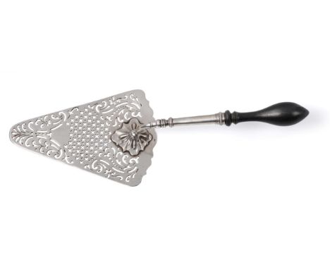 A George II Silver Serving Trowel, maker's mark probably Samuel Coulthauld, London 1753, with pierced triangular blade, the u