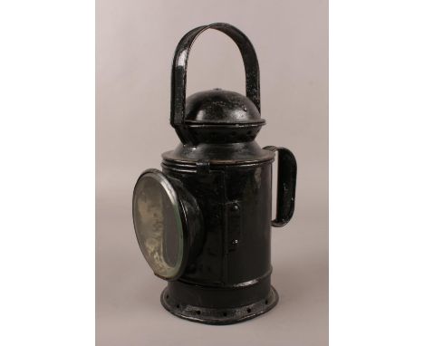 A vintage GWR railway lamp by T.E Bladon &amp; Son Ltd, 1937.  Burner present, blue &amp; red lens present.