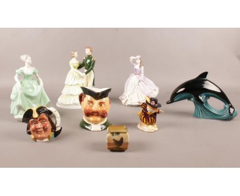 A group of ceramic's. Coalport, Poole, Royal Doulton examples etc.  