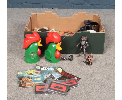 A group of collectables. Star Wars Read Along Book and Tape, Planet of the Hoojibs, Return of the Jedi  etc, Kellogg's Sunshi