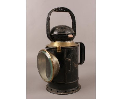 A vintage GWR railway lamp by T.E Bladon &amp; Son Ltd, 1938.  Red &amp; blue lens present, burner present.