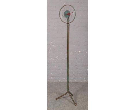 A Steampunk style clock, made from copper plumbing pipe, with new quartz movement fitted. (169cm).  Working.