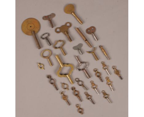 A quantity of assorted clock and pocket watch keys.  