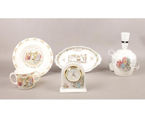 A grouped lot of Royal Doulton &amp; Wedgwood ceramics. Royal Doulton Brambly Hedge Tea service dish, Bunnykins Christening c