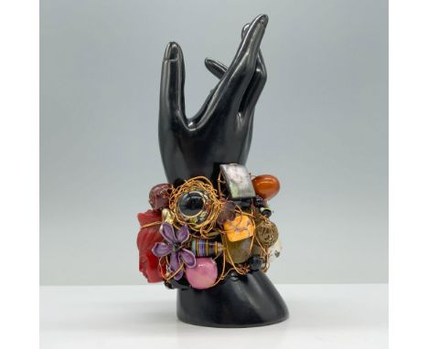 Exquisitely handcrafted, this Museum Art statement cuff bracelet is a true masterpiece. Made with intricately woven copper wi