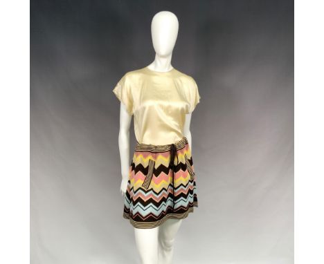 Made for Target Stories Limited Edition Collection. A colorful 100% rayon skirt featuring geometric patterns and two front po