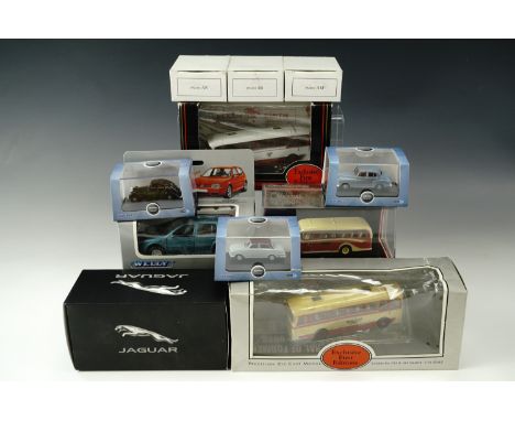 A small quantity of boxed die-cast cars including a Atlas Editions "Jaguar Mk 2", a Days Gone "Sunbeam", Corgi, Oxford etc