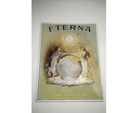 A vintage tin plate Eterna advertising sign, 39 x 30 cm