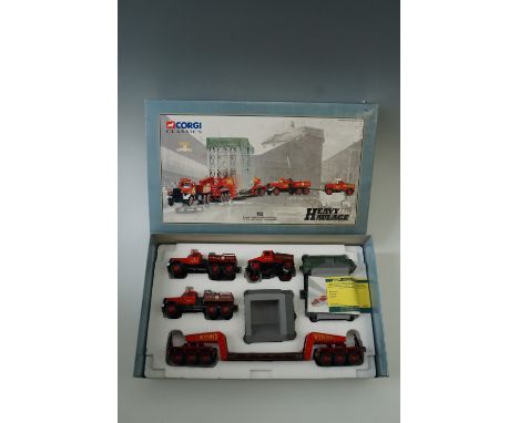 Corgi Classics heavy haulage Wynns 24-wheeler girder trailer with boiler load and Scammell Highwayman ballast together with A