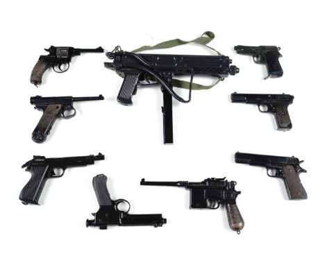 A collection of miniature die-cast model firearms, (Mauser C96 12 cm)