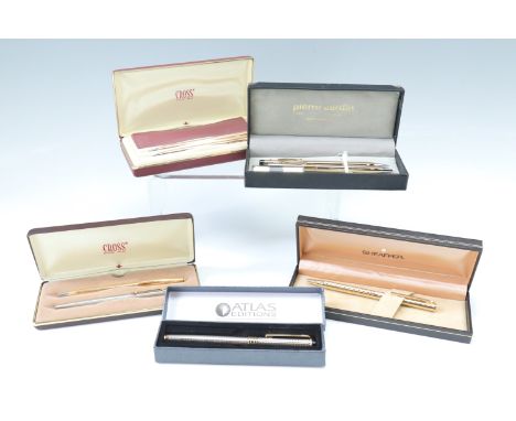 A Sheaffer pen, a Pierre Cardin pen, two Goss pen sets etc