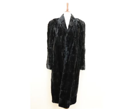 A vintage lady's Scotch Mole moleskin fur coat, circa 1940s, bust 50 cm x 115 cm length 