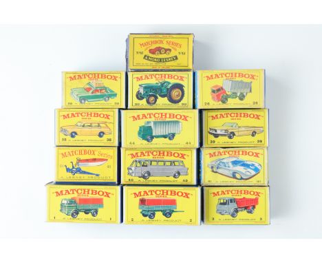 Thirteen boxed Matchbox Series die-cast model cars