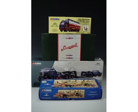 A limited edition Corgi die-cast Scammell Highwayman low loader and cable drum load pointer, Heavy Haulage Pickfords 17701, D