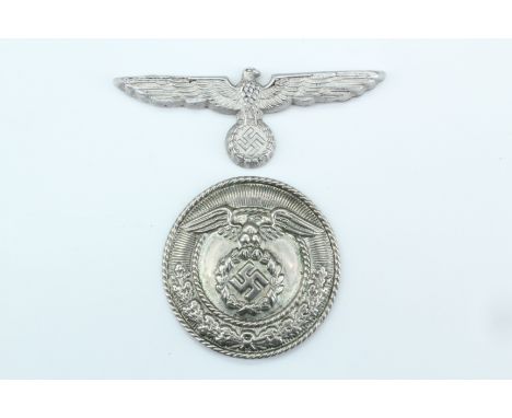 A German Third Reich SA belt buckle badge together with an army cap badge
