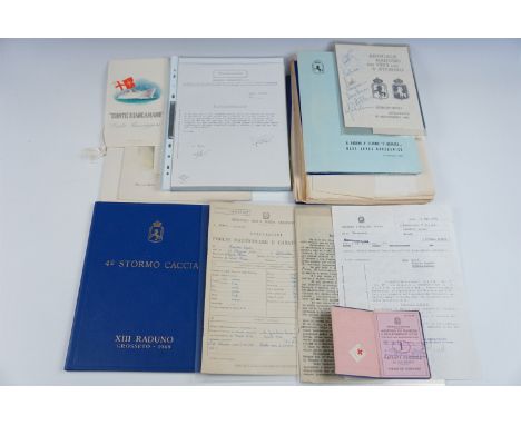 A large group of documents, medals, awards etc pertaining to the post-War Italian air force including medal award documents, 