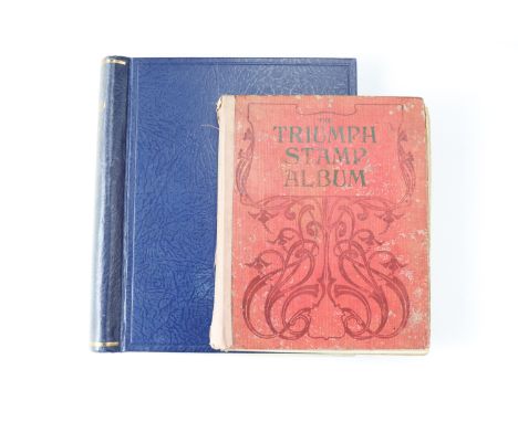 Two vintage stamp albums containing 19th Century and later stamps, each containing sundry Victorian issues including an imper