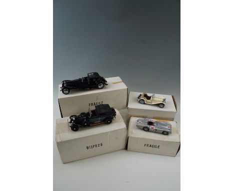 Six boxed die-cast model cars; 1938 Jaguar SS-100, 1939 Maybach Zeppelin, 1911 Rolls Royce, Mercedes-Benz W196R, Rolls Royce 