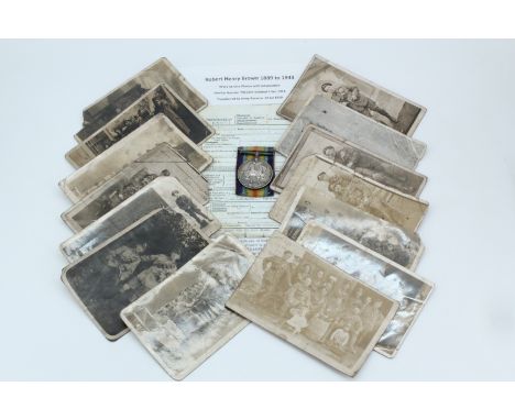 A British War medal to T2-016454 Dvr R H Brown, ASC, together with a number of related postcards and a facsimile Certificate 