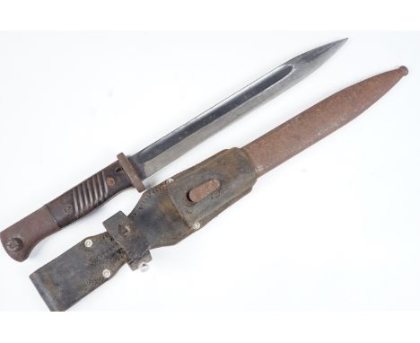 A 1939 date German Third Reich S84/98 bayonet by Elite Diamant, the ricasso and scabbard bearing matching serials