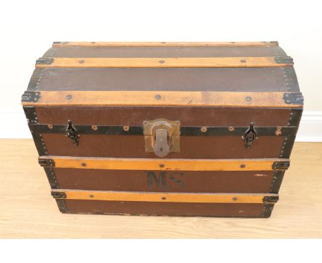 A domed cabin trunk, 76 x 47 x 55 cm
