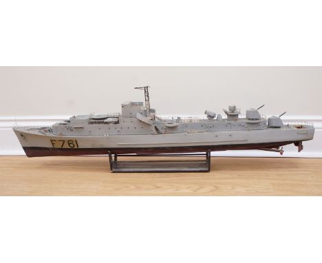 A scale model Le Corse Class / E50 type French Navy frigate, 100 cm long