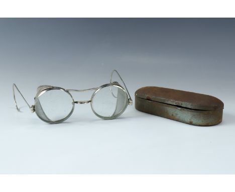 A pair of Sellstrom vintage driving glasses in original tin