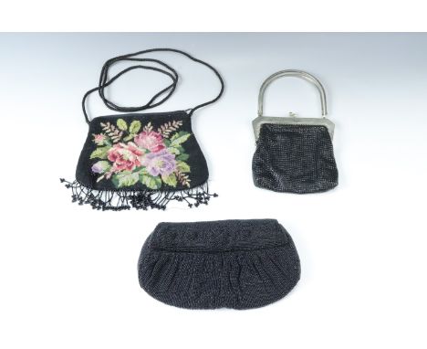 Three vintage ladies beadwork evening bags