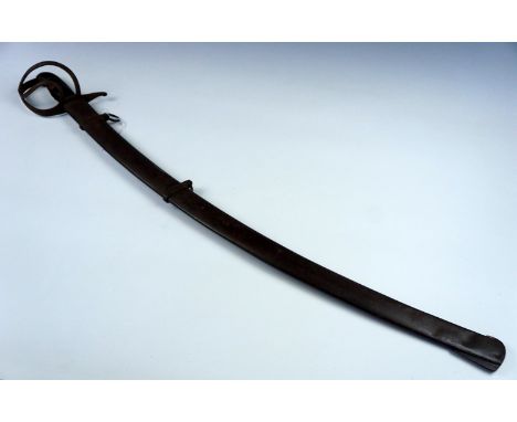 An early 19th Century light cavalry sabre, (no markings present), blade 80 cm