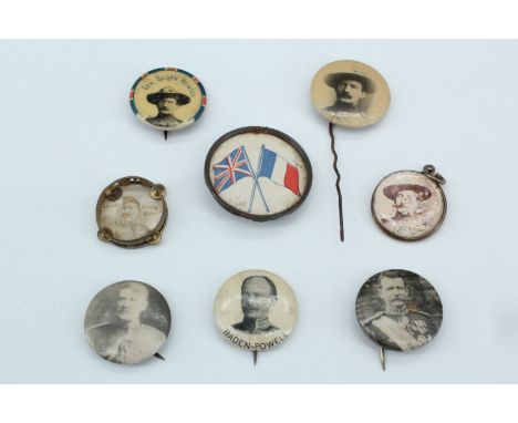 A collection of Boer War / Great War period celluloid button badges etc