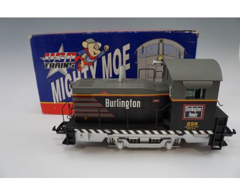 A USA Trains "Mighty Moe" 20 ton diesel locomotive for garden model railway