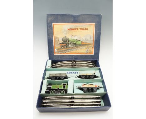 A Hornby No 201 Tank Goods clockwork model railway set 