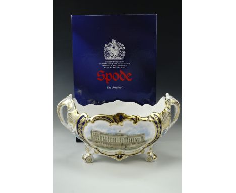 A boxed Spode limited edition QEII Golden Jubilee commemorative twin handled bowl, as-new, width 24 cm