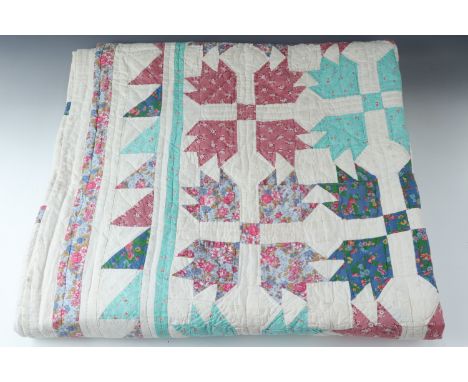A large vintage patchwork quit, 250 x 230 cm