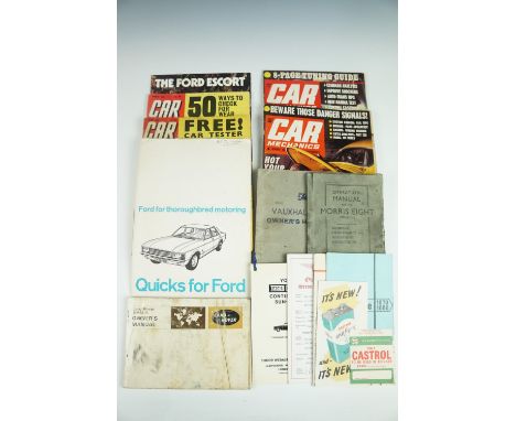 Vintage car manuals including Morris Eight (Series-E), Land Rover Series III, Vauxhall VX 4/90 etc