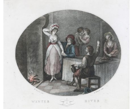 AFTER WILLIAM HAMILTON The Seasons, a set of four, stipple engravings with hand-colouring, 30 x 35cm (4)