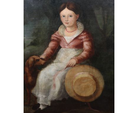 '19TH CENTURY ENGLISH SCHOOL Portrait of Margaret Craigie, born 29 August 1818 and painted 1822', the sitter seated in a wood