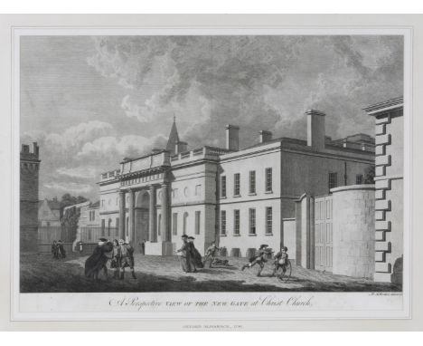 MICHAEL ANGELO ROOKER 'A Perspective View of the New Gate at Christchurch', engraving for the Oxford Almanack 1781, 31 x 44cm