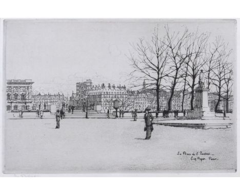 EUGENE BEJOT (1867-1931) 'La Place de L'Institut', etching, inscribed with title in the plate and pencil signed in the margin